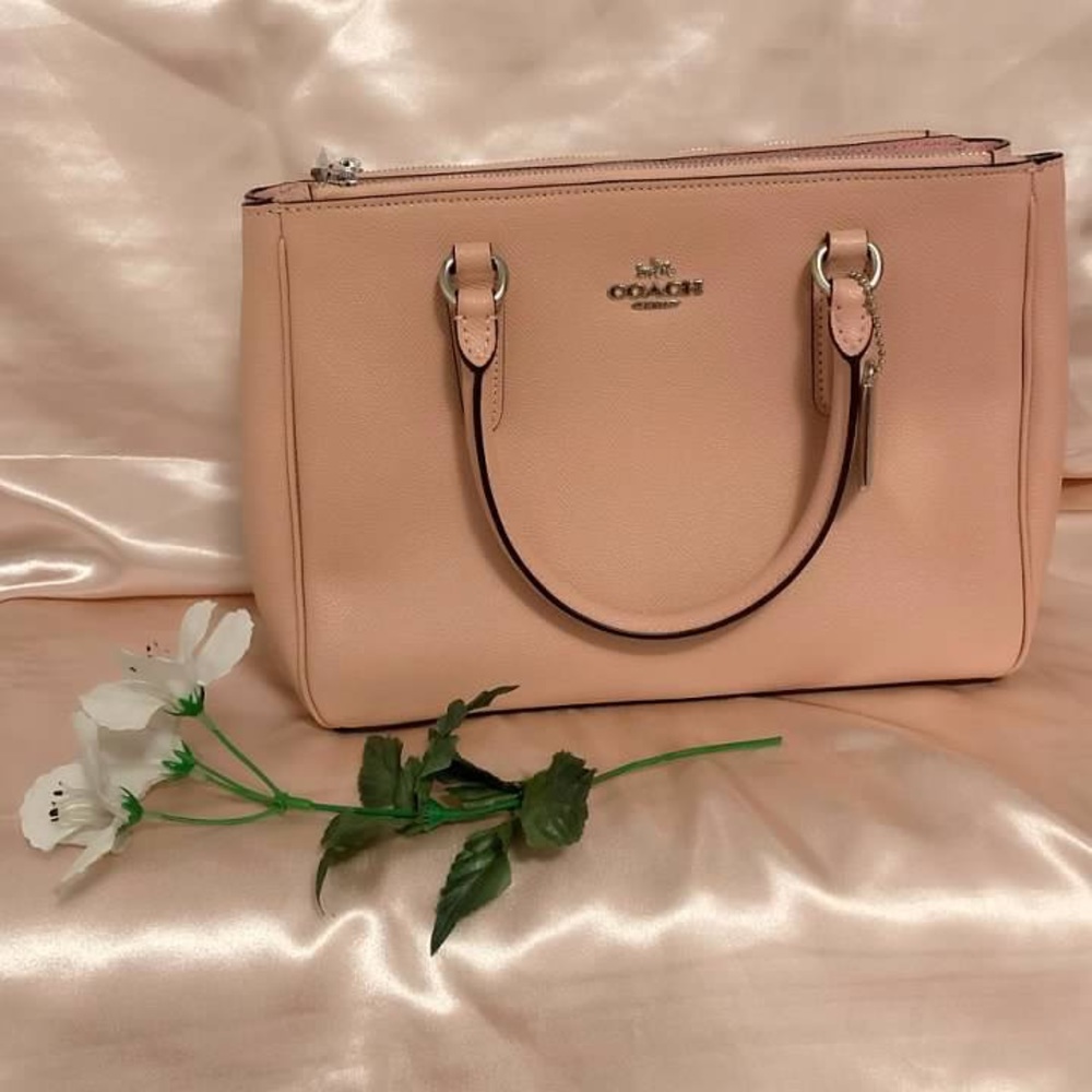 Coach Purse Pink Double Zip Satchel Crossbody - Picture 2 of 8